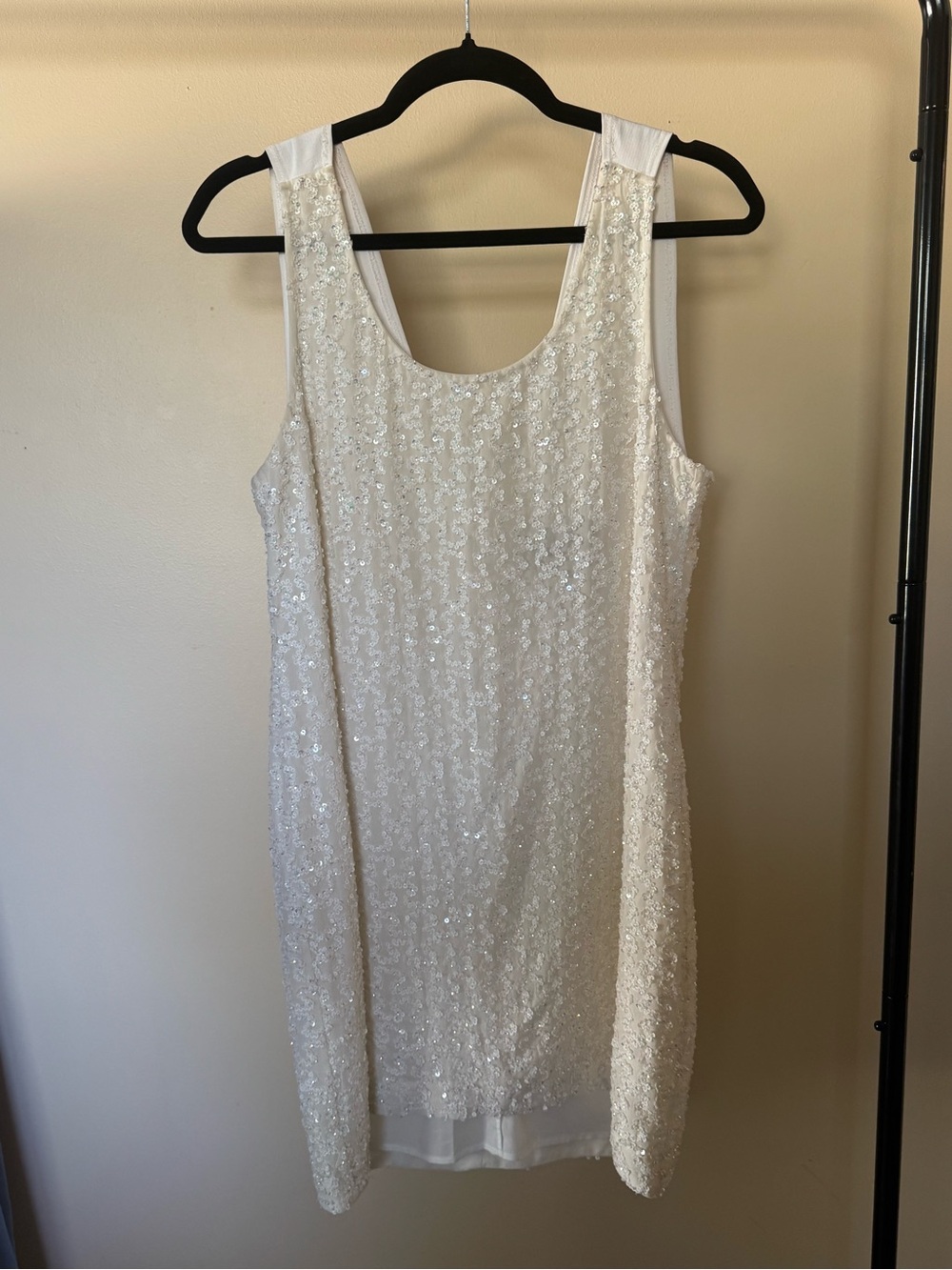 Sachin + Babi 🤍 White Sequin Mini Dress size 4